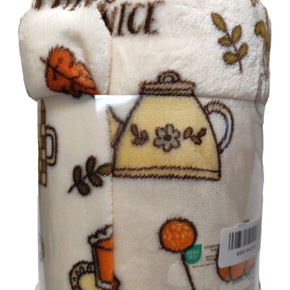 The Big One Pumpkin Spice Oversized Supersoft Plush Throw Blanket - Picture 5 of 6